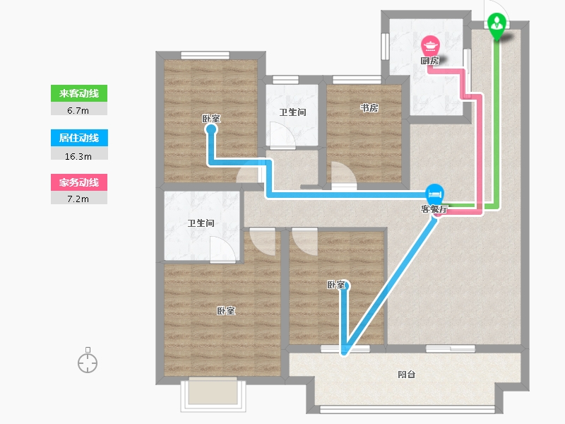 江苏省-镇江市-融创云阳·华南映-103.21-户型库-动静线