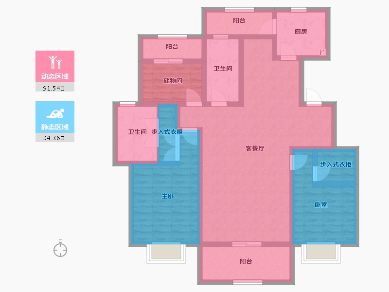 江苏省-镇江市-中南·锦悦-110.41-户型库-动静分区