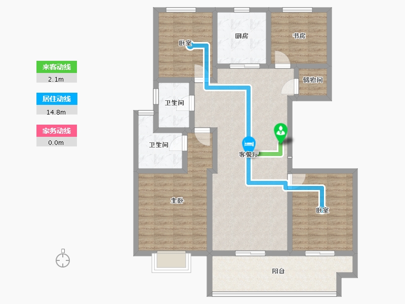 江苏省-镇江市-天怡珑蟠里九珑苑-111.57-户型库-动静线