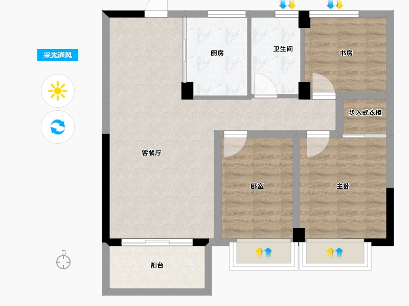 浙江省-湖州市-诚悦府-72.47-户型库-采光通风