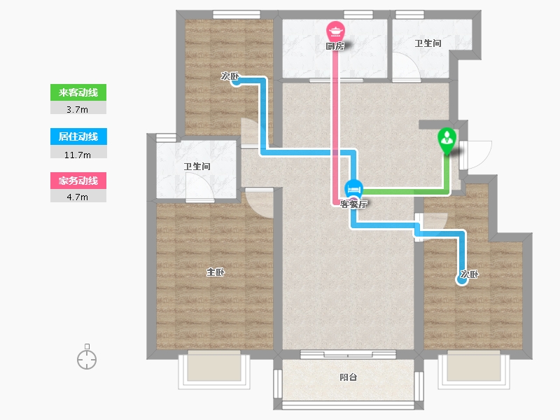 天津-天津市-中建壹方九里-89.62-户型库-动静线