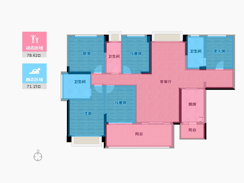 广东省-云浮市-​尚东世纪-134.10-户型库-动静分区