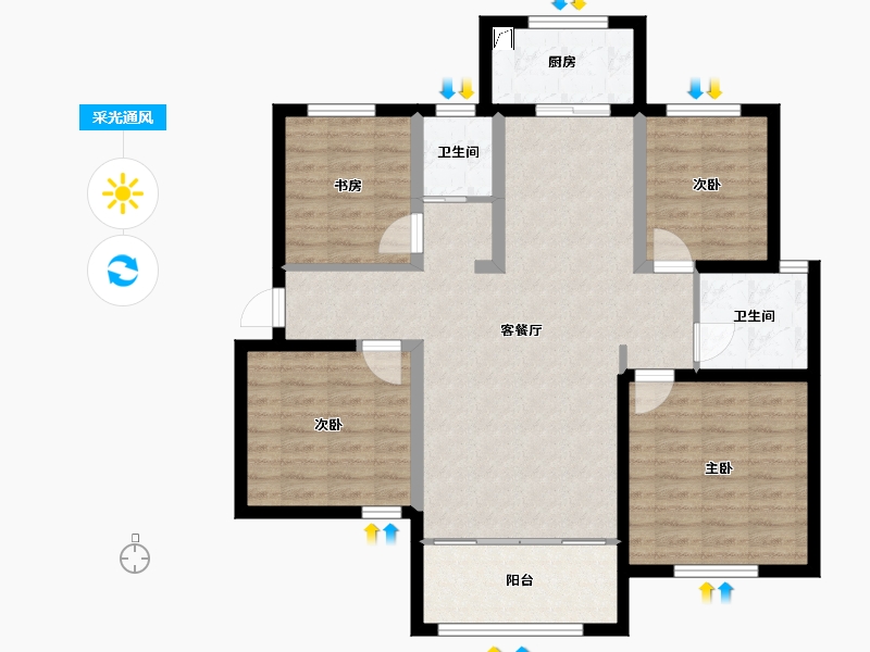 新疆维吾尔自治区-伊犁哈萨克自治州-伊水翠堤湾-97.79-户型库-采光通风