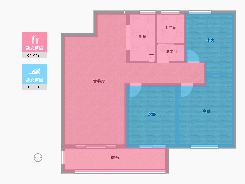 河南省-商丘市-运河壹号院-95.25-户型库-动静分区