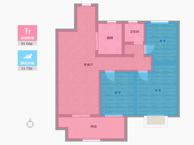 江苏省-镇江市-融创云阳·华南映-78.41-户型库-动静分区