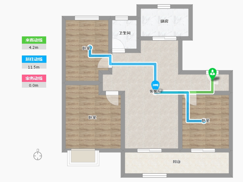 江苏省-镇江市-万科金域蓝湾-76.01-户型库-动静线