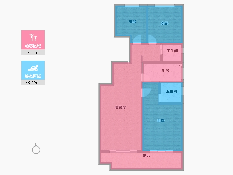 河南省-商丘市-碧桂园天悦三期-94.82-户型库-动静分区