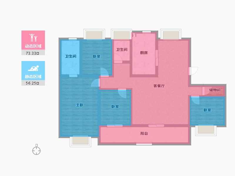 江苏省-镇江市-融创·京源里-114.40-户型库-动静分区