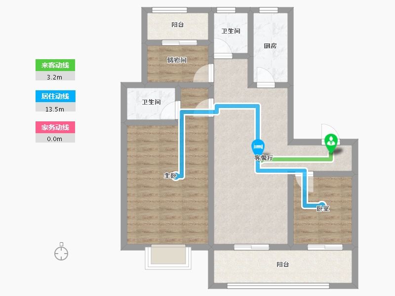 江苏省-镇江市-中南·聆江阁-80.42-户型库-动静线