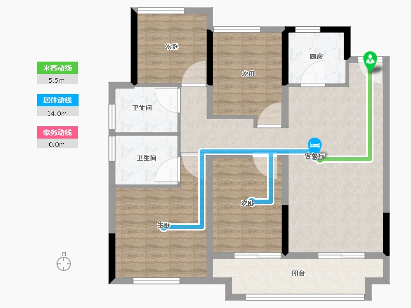 辽宁省-阜新市-上铁叶海华庭-100.01-户型库-动静线