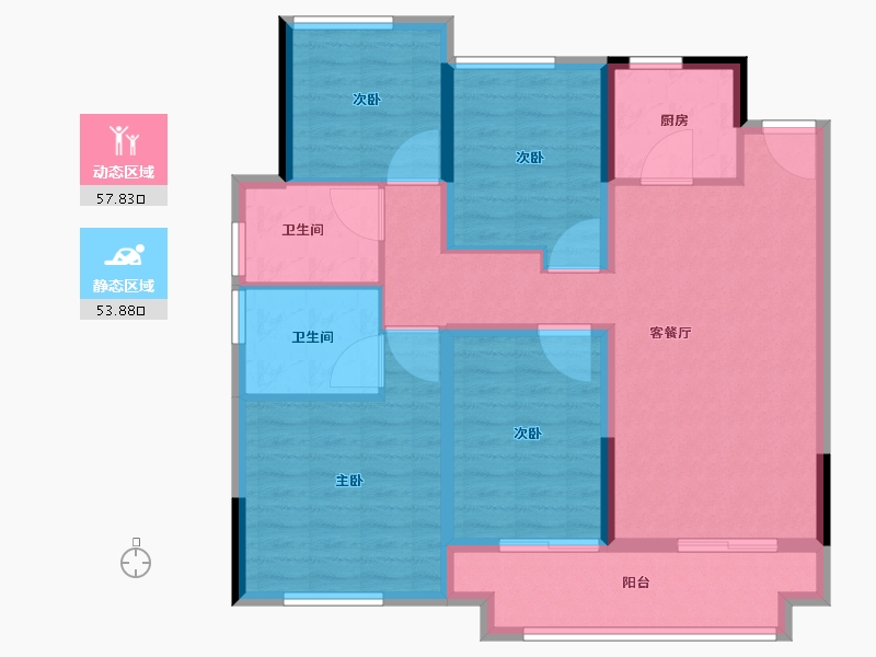 辽宁省-阜新市-上铁叶海华庭-100.01-户型库-动静分区