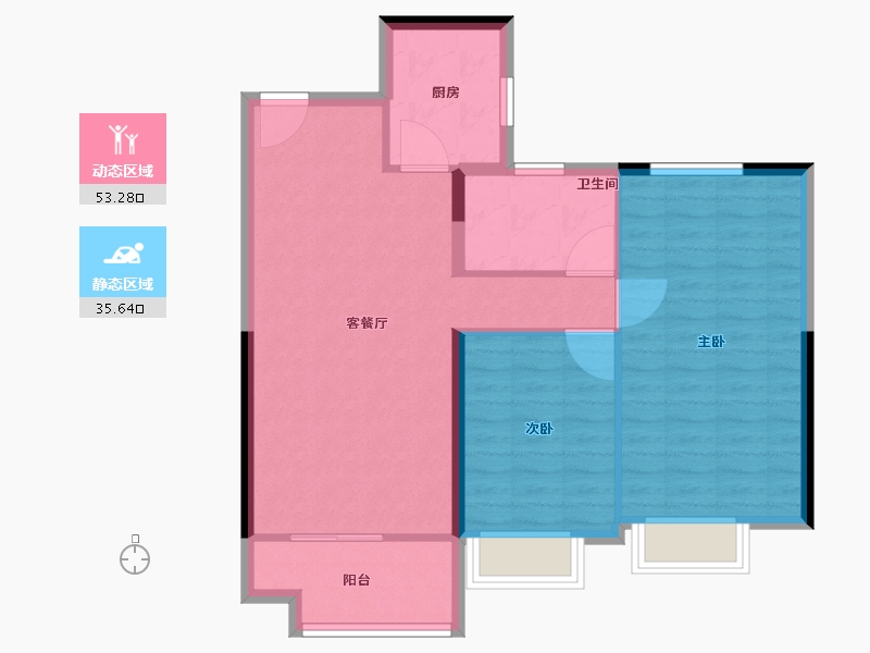 辽宁省-阜新市-上铁叶海华庭-80.80-户型库-动静分区