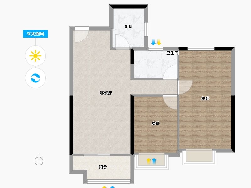 辽宁省-阜新市-上铁叶海华庭-80.80-户型库-采光通风