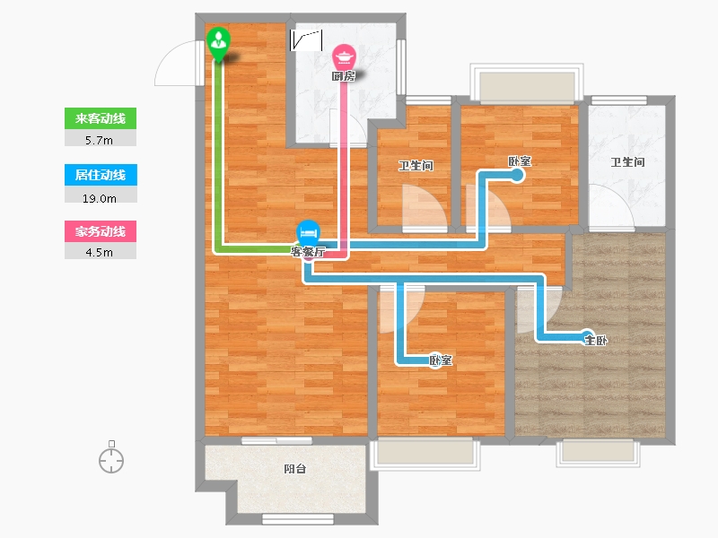 江苏省-镇江市-万科金域蓝湾-78.39-户型库-动静线