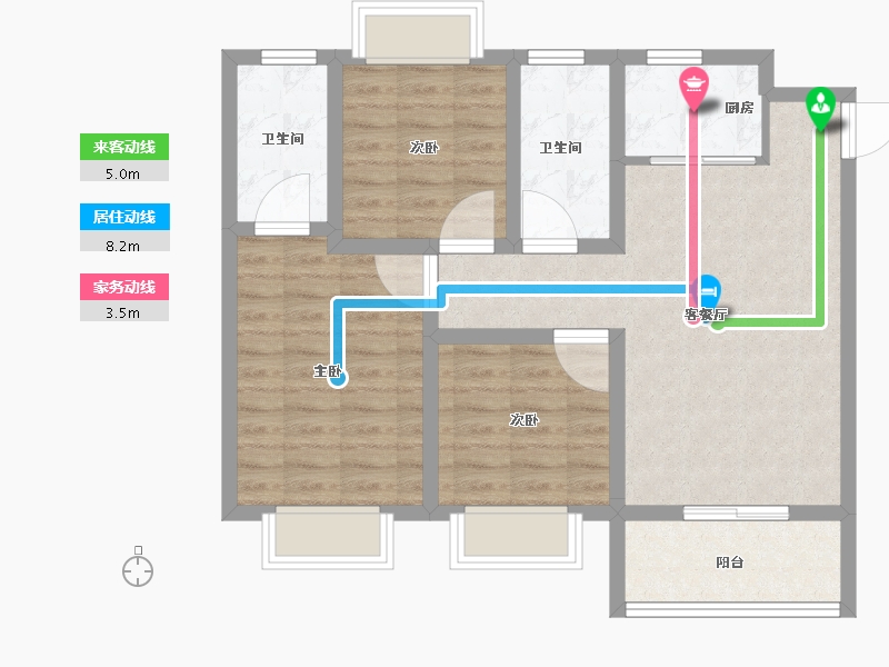 浙江省-湖州市-新都泰和府-76.81-户型库-动静线