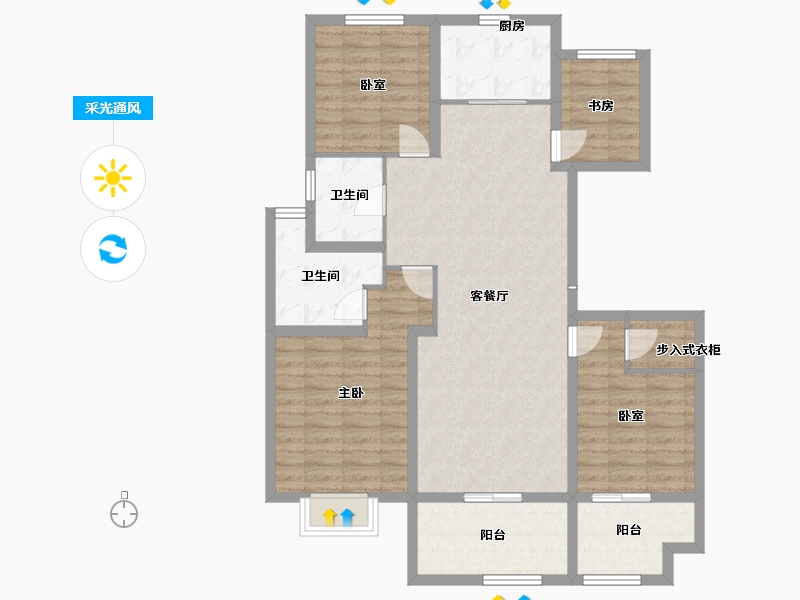 江苏省-镇江市-天怡·瀚园-108.01-户型库-采光通风