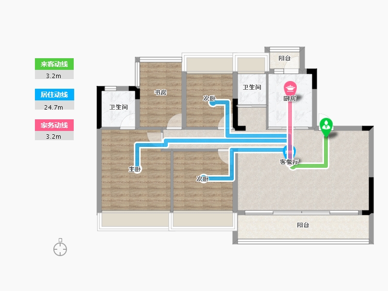 四川省-达州市-碧桂园珑樾湾-100.23-户型库-动静线