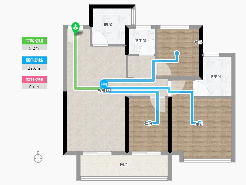 辽宁省-阜新市-上铁叶海华庭-90.41-户型库-动静线