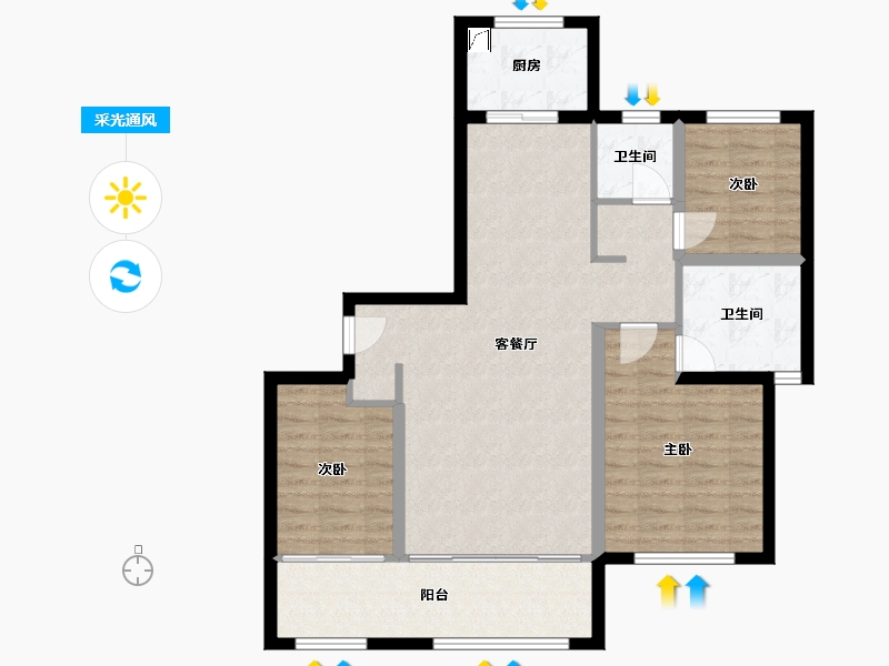 新疆维吾尔自治区-伊犁哈萨克自治州-伊水翠堤湾-91.24-户型库-采光通风