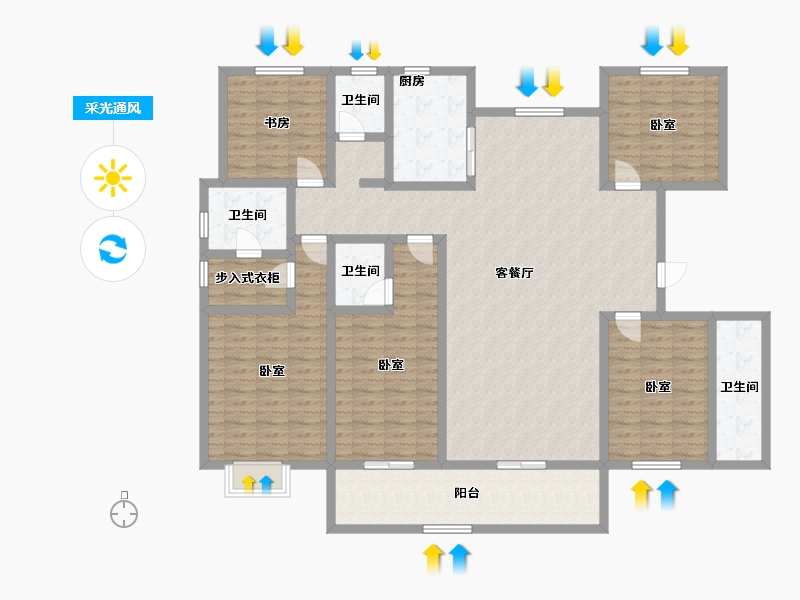 江苏省-镇江市-天怡珑蟠里九珑苑-174.41-户型库-采光通风