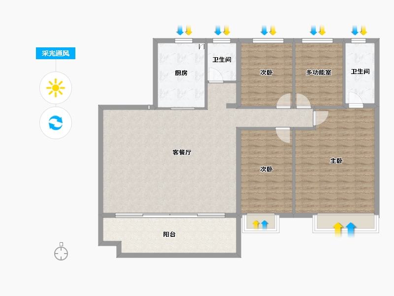 河南省-商丘市-碧桂园天悦三期-135.77-户型库-采光通风