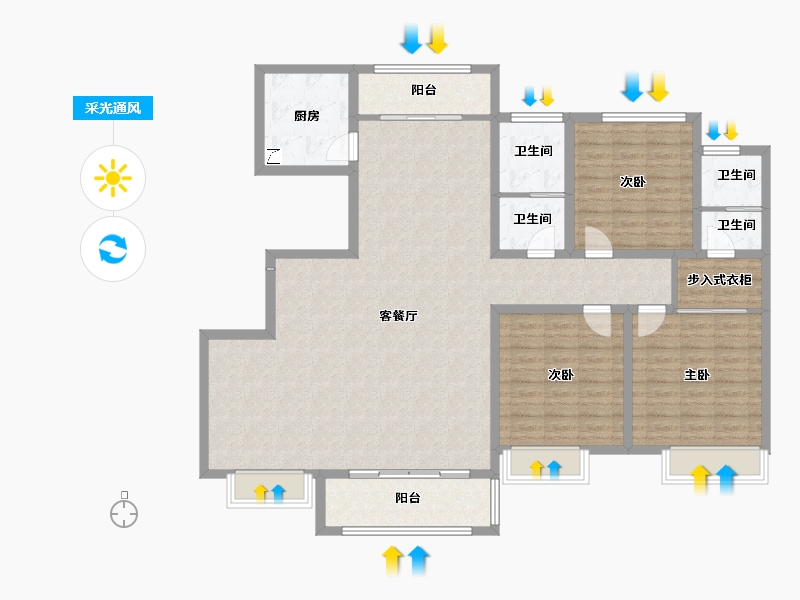 河南省-商丘市-运河壹号院-139.05-户型库-采光通风