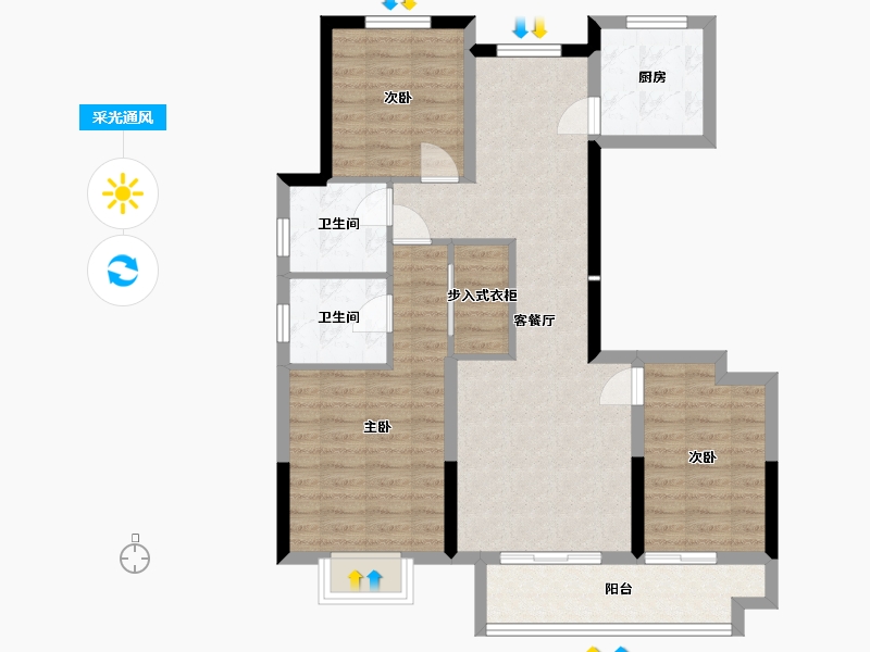 山西省-太原市-棠悦-99.89-户型库-采光通风