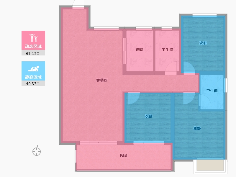 河南省-新乡市-凯旋城-95.26-户型库-动静分区