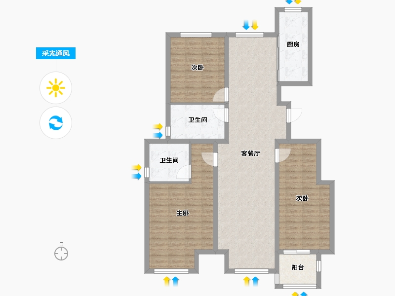 河北省-保定市-京南首府-108.82-户型库-采光通风