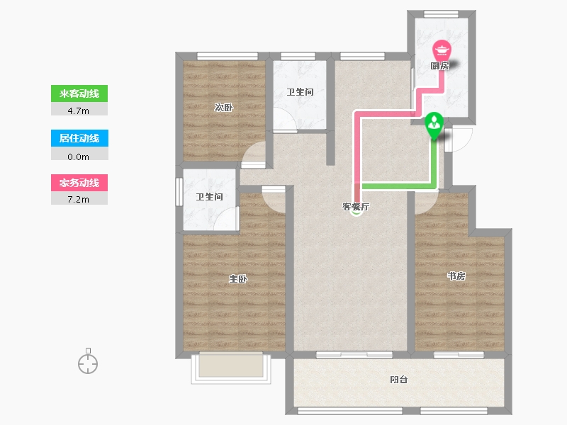 河北省-保定市-紫竹苑雅居-99.46-户型库-动静线