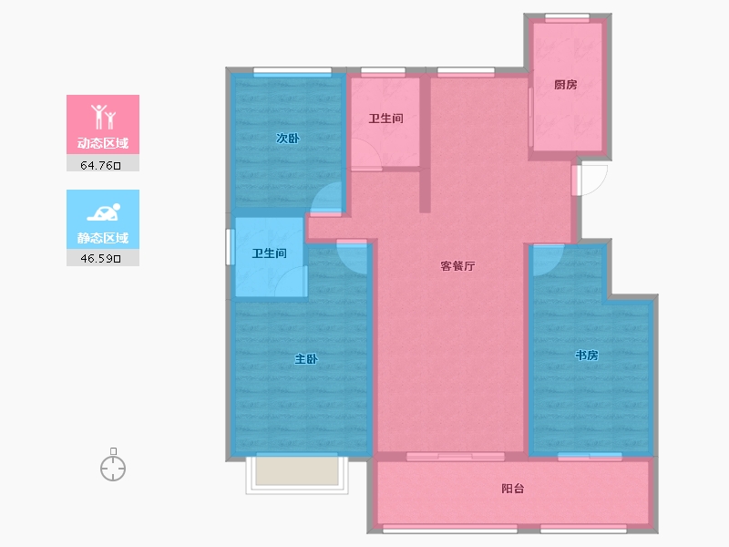 河北省-保定市-紫竹苑雅居-99.46-户型库-动静分区