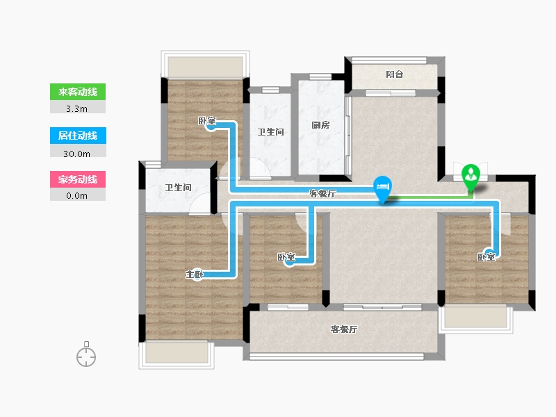 广西壮族自治区-桂林市-交投彰泰漓东新城-110.25-户型库-动静线