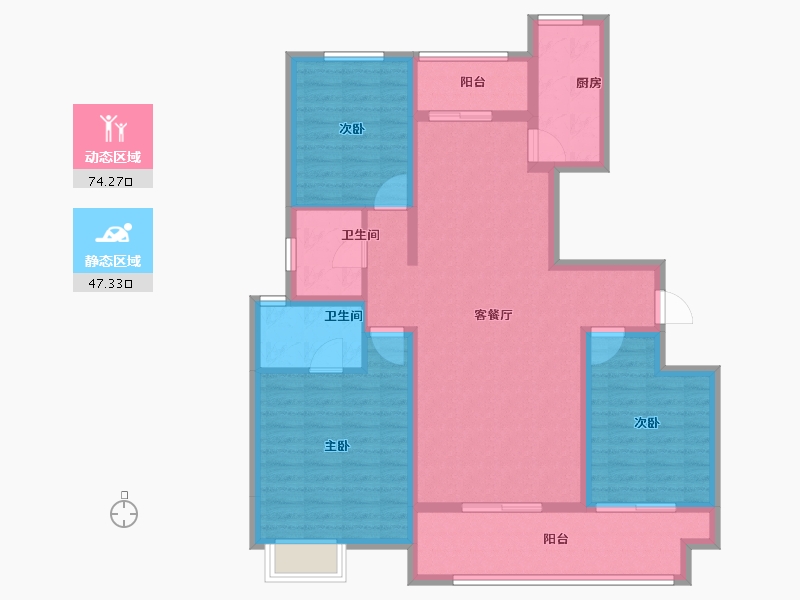 河南省-洛阳市-夏都水岸-108.80-户型库-动静分区