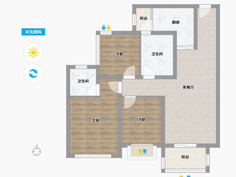 四川省-成都市-光华壹号-78.95-户型库-采光通风