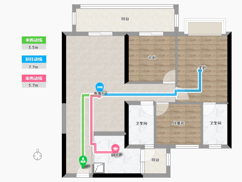 四川省-成都市-中建天府公馆-84.15-户型库-动静线