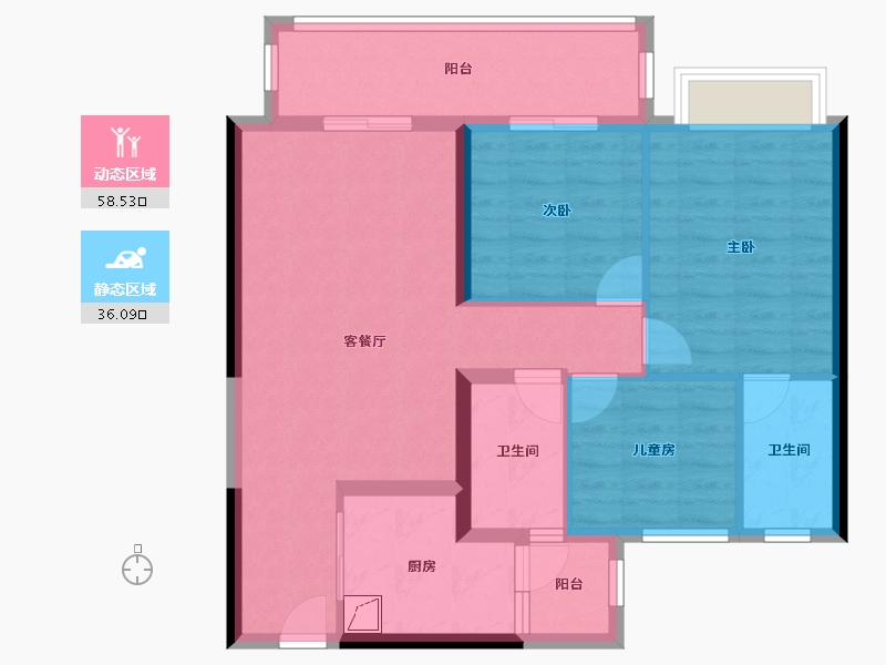 四川省-成都市-中建天府公馆-84.15-户型库-动静分区