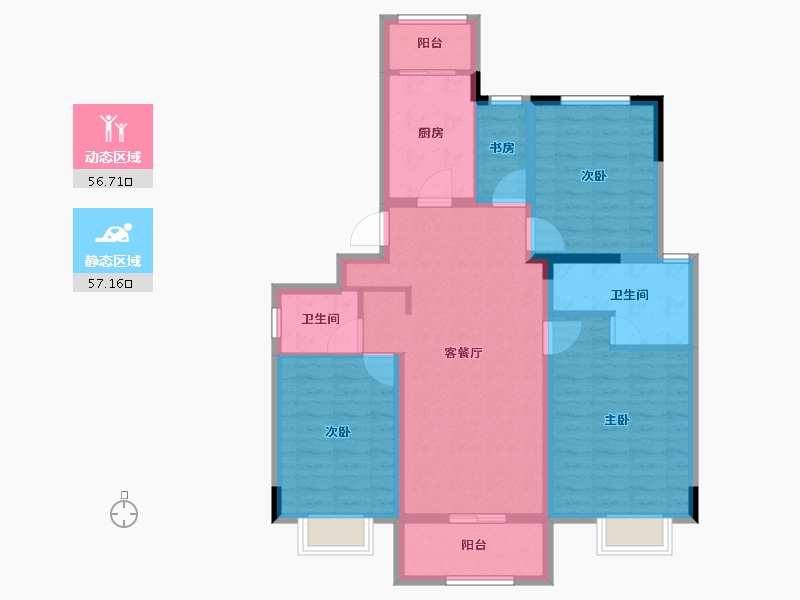 浙江省-湖州市-融创霅溪桃源-101.76-户型库-动静分区