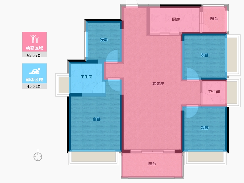 广西壮族自治区-桂林市-溯禾龙脊学府-102.99-户型库-动静分区