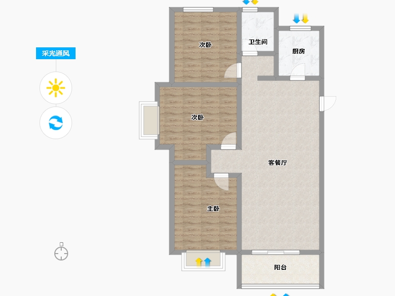 河北省-保定市-王府壹号-96.91-户型库-采光通风