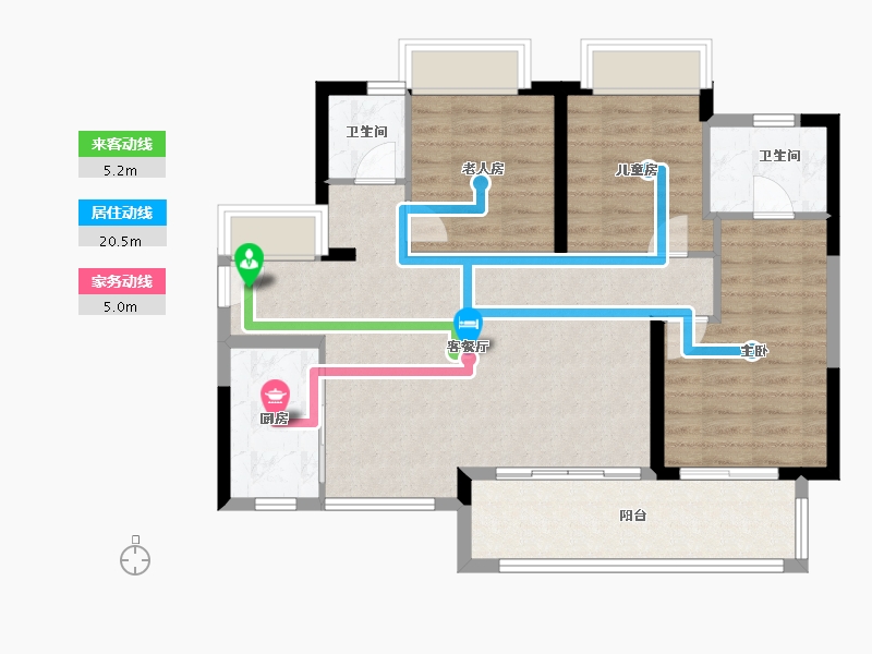 贵州省-贵阳市-万科麓山-88.90-户型库-动静线