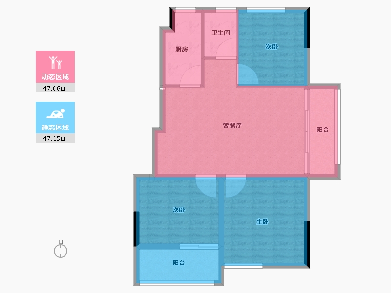 江苏省-连云港市-同天国宾府-85.60-户型库-动静分区