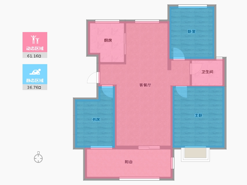 江苏省-盐城市-馥桂名居-90.46-户型库-动静分区