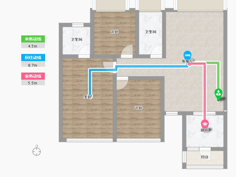 四川省-成都市-光华壹号-85.04-户型库-动静线