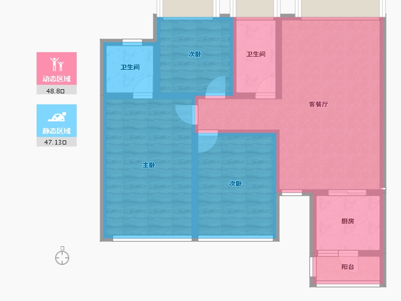 四川省-成都市-光华壹号-85.04-户型库-动静分区