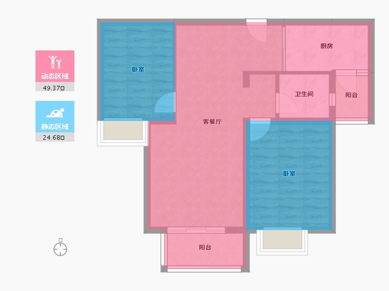 陕西省-安康市-城建锦绣星城-66.08-户型库-动静分区