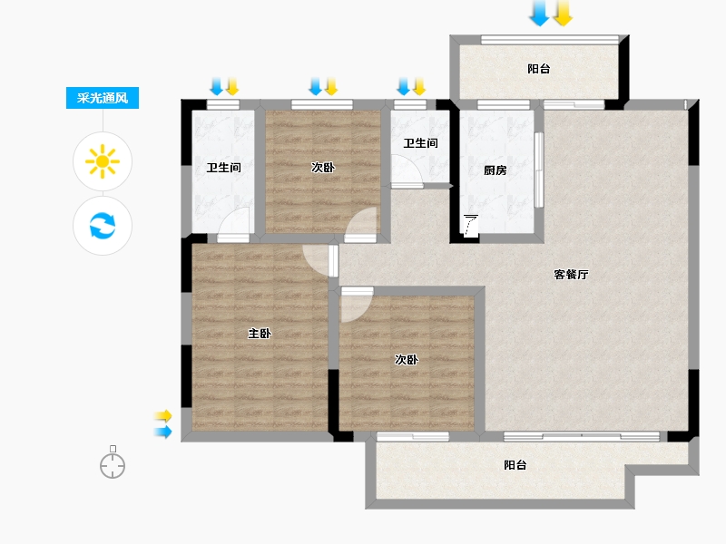 河南省-商丘市-国安天和-107.96-户型库-采光通风