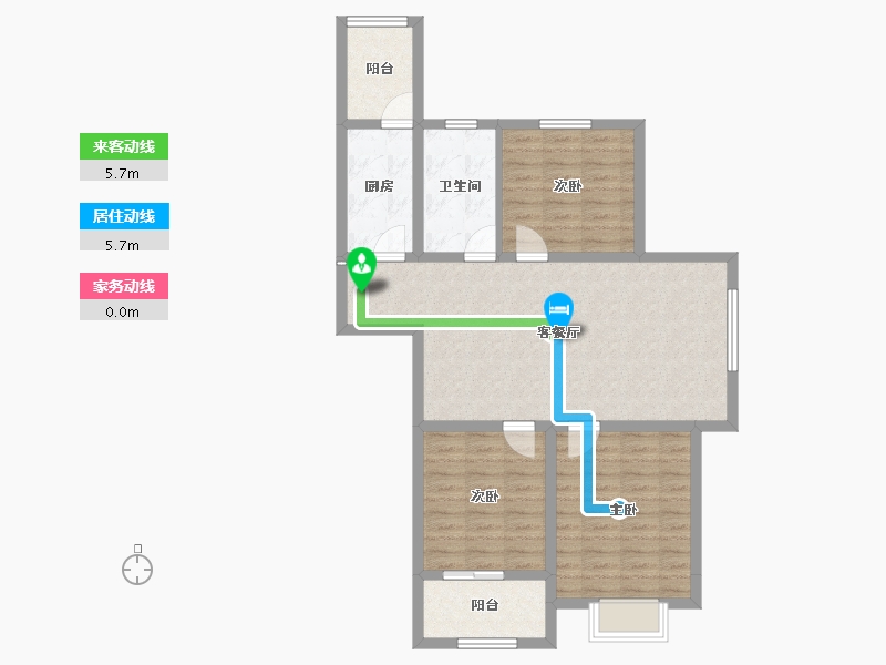 安徽省-蚌埠市-通成紫都顺苑-88.45-户型库-动静线