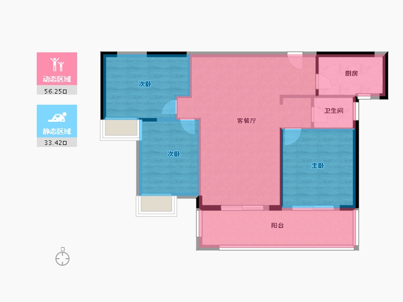 湖北省-宜昌市-北大资源颐和雅郡-81.60-户型库-动静分区