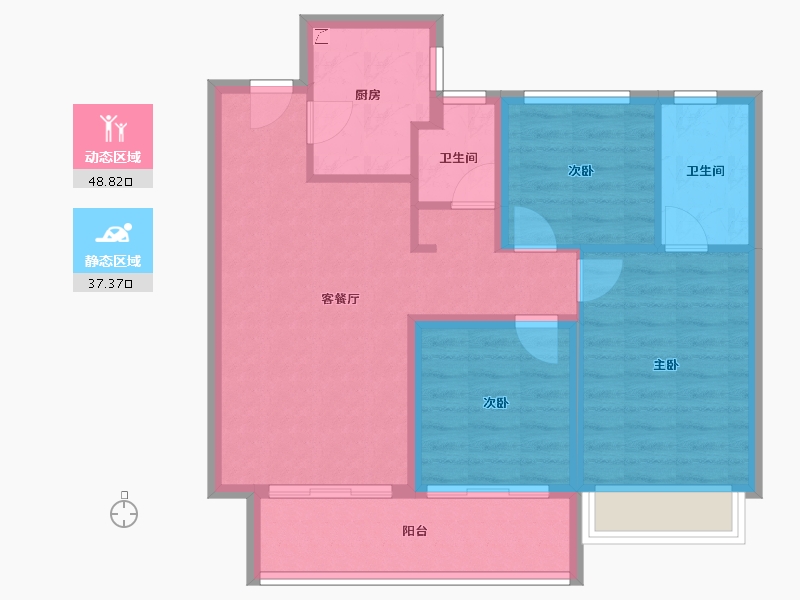 山西省-晋中市-阳光城文澜府-77.05-户型库-动静分区