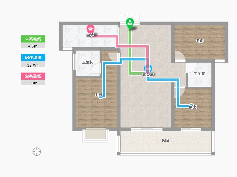 陕西省-安康市-城建锦绣星城-88.45-户型库-动静线